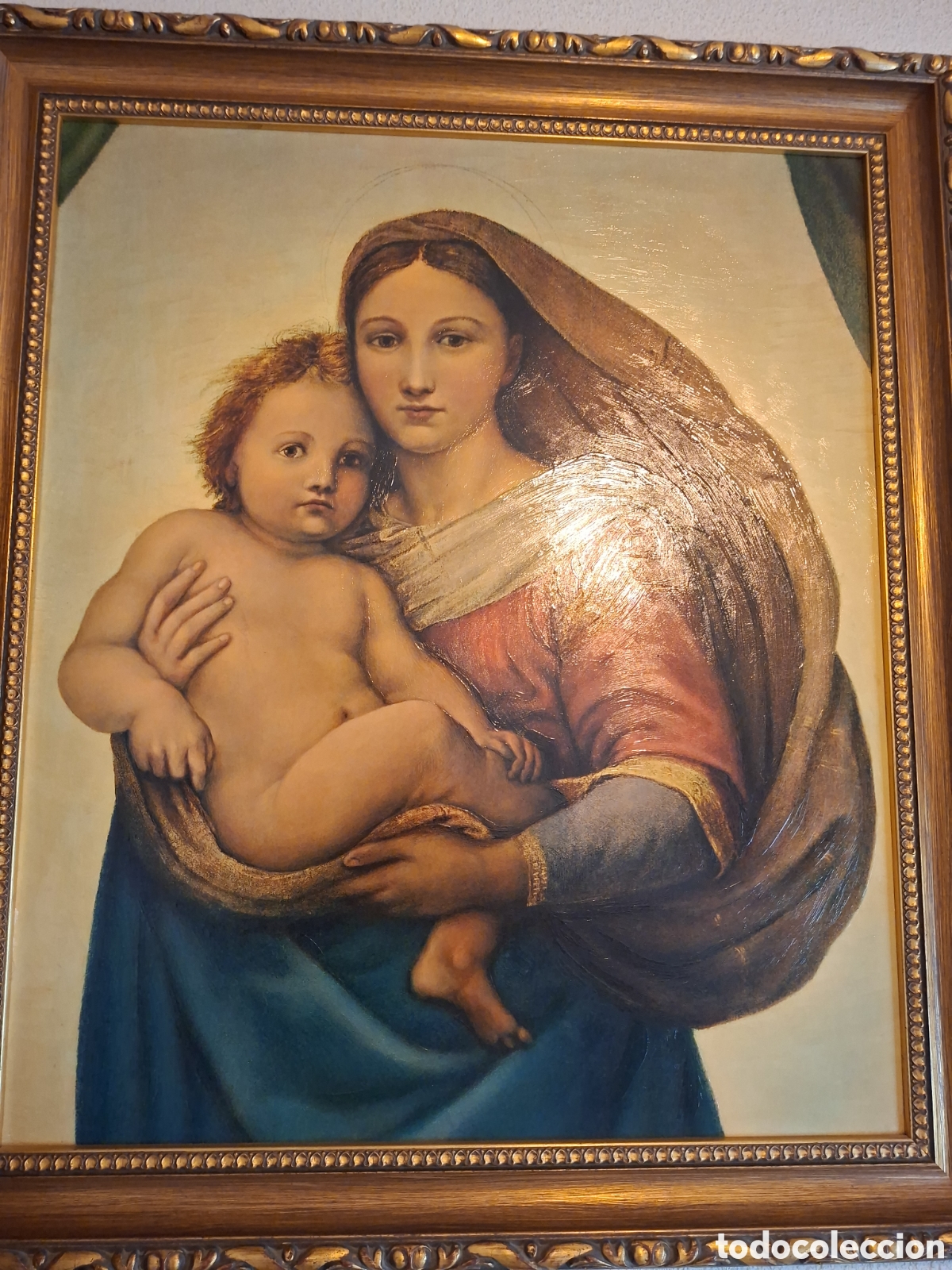 Kunst: Virgen con el ni&ntilde;o. Oleo sobre lienzo