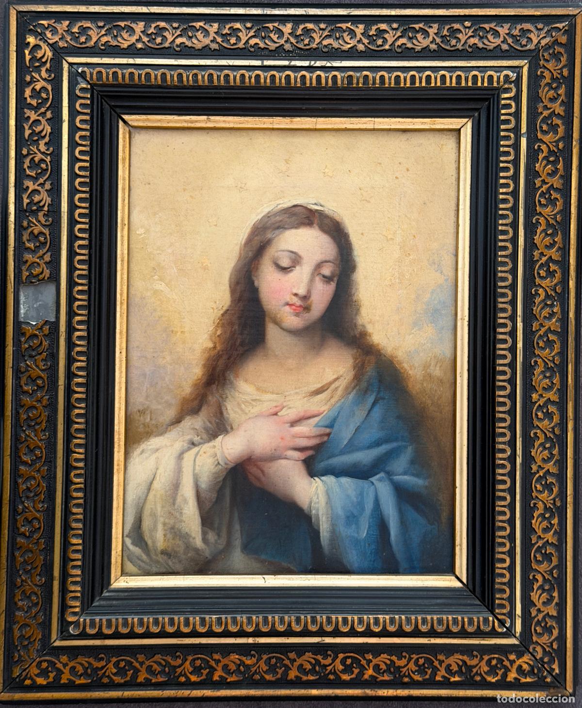 Arte: Inmaculada Concepci&oacute;n , &oacute;leo lienzo , S. XIX , Escuela Andaluza , seguidor Murillo , R237