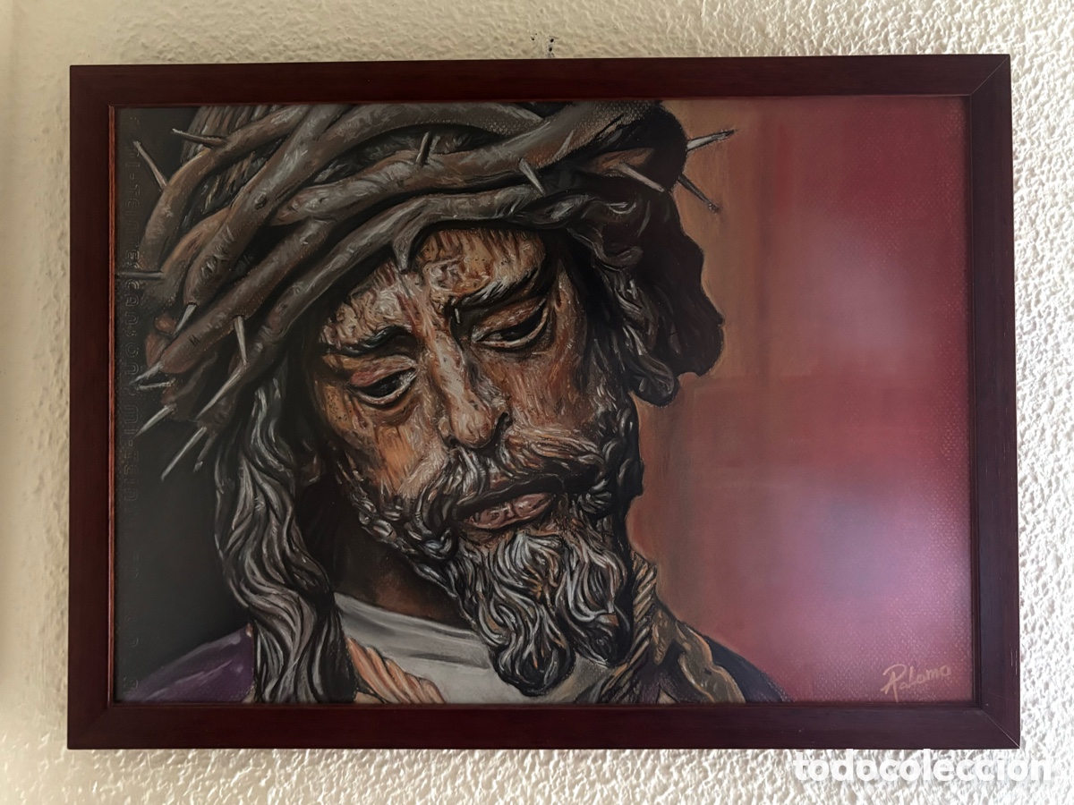 Arte: Se&ntilde;or del Gran Poder Cuadro a pastel - Foto 1