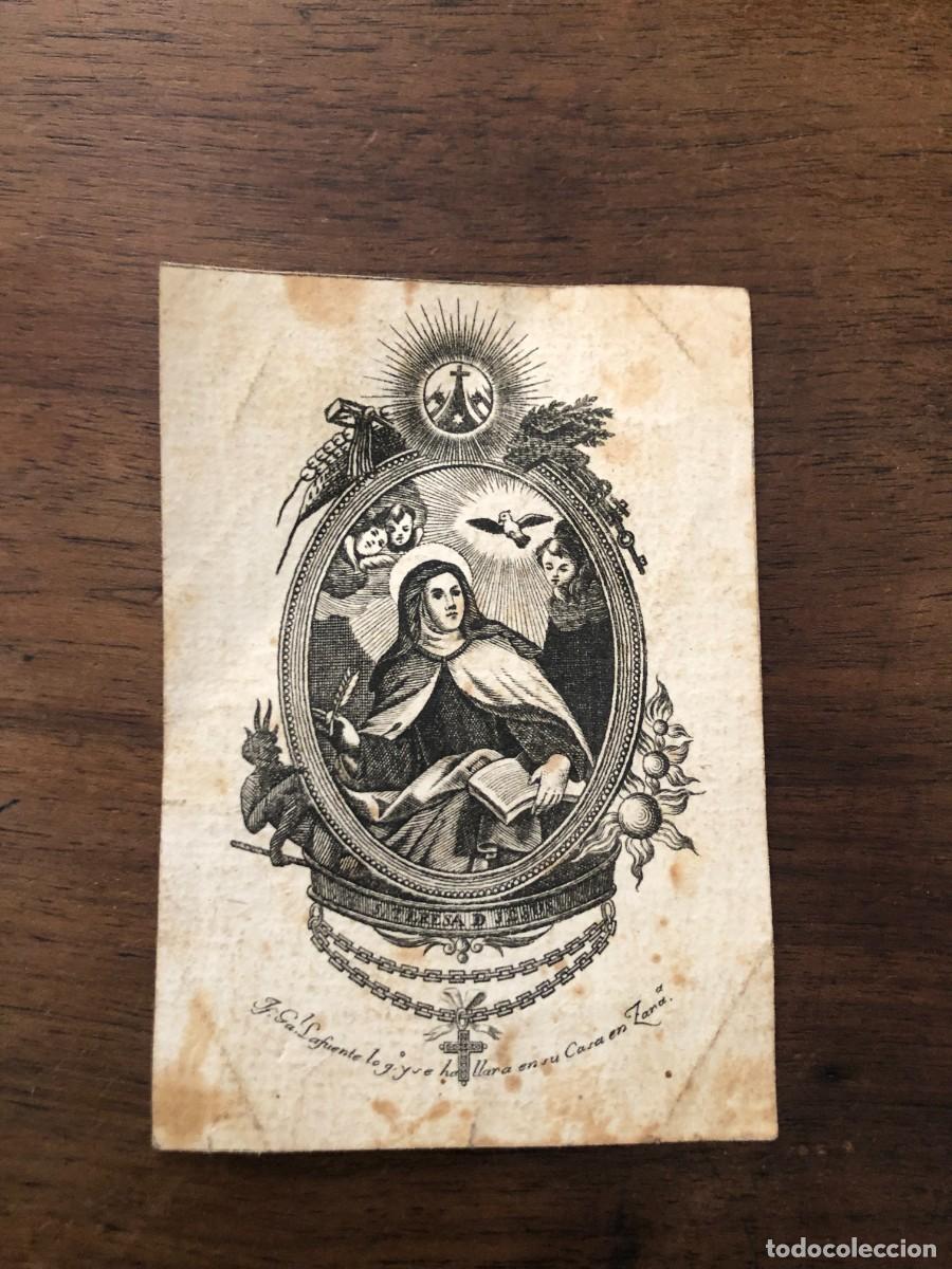 Arte: GRABADO DE SANTA TERESA DE JES&Uacute;S (9,5 X 6,5 APROX.) J. GA. LAFUENTE, ZARAGOZA.