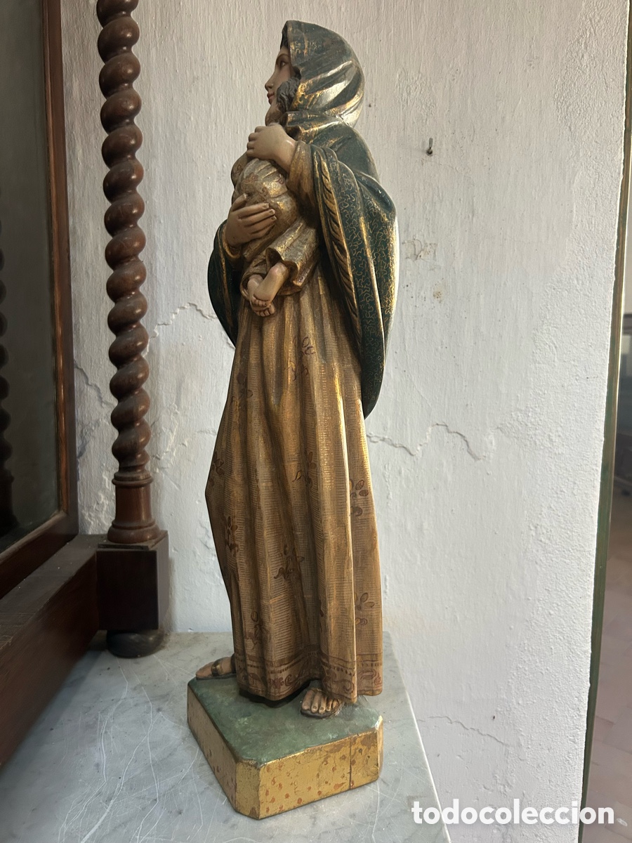Arte: Talla madera Virgen con ni&ntilde;o - Foto 2