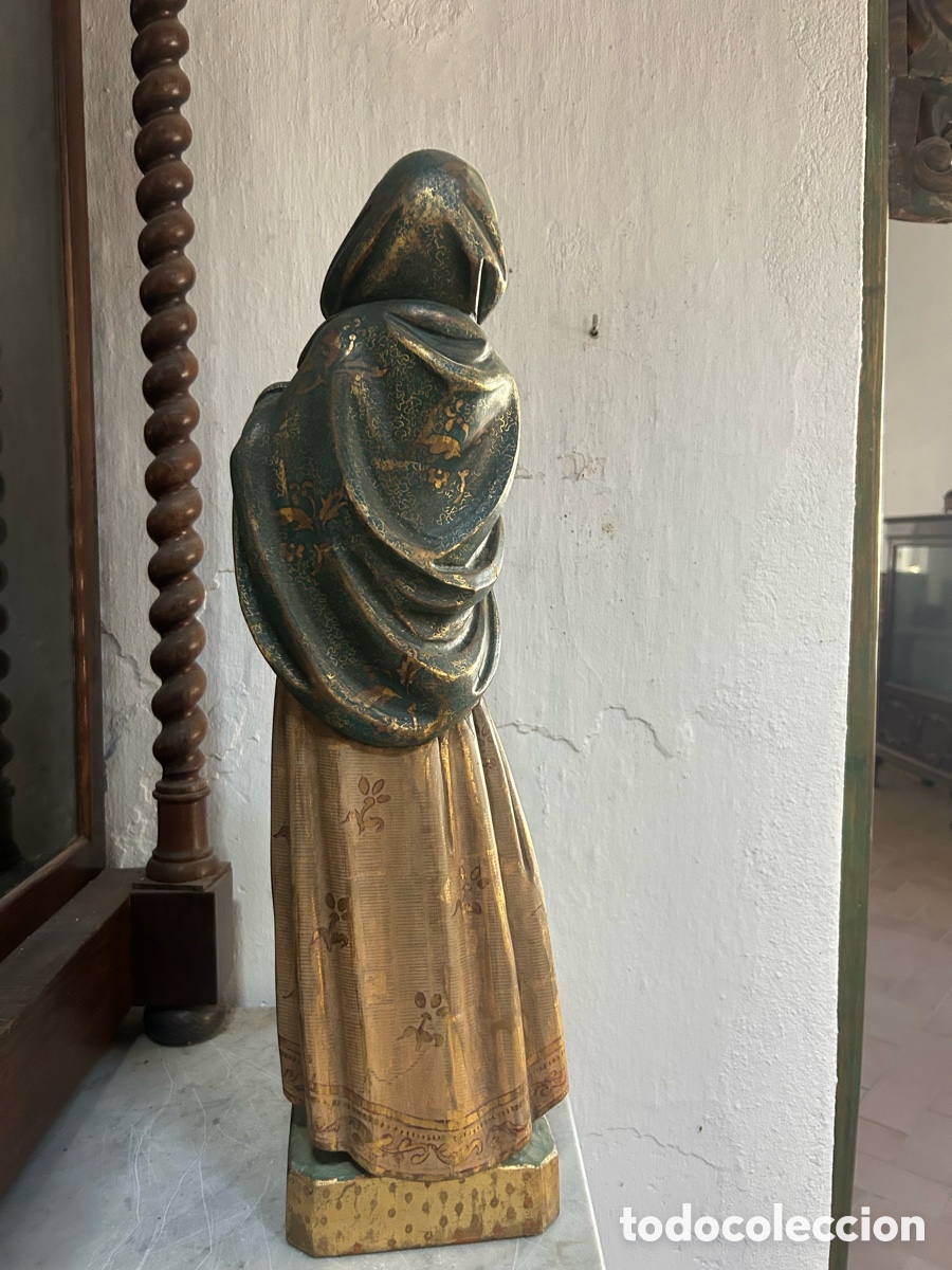 Arte: Talla madera Virgen con ni&ntilde;o - Foto 3
