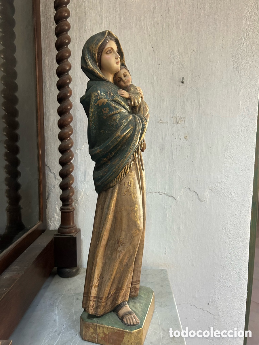 Arte: Talla madera Virgen con ni&ntilde;o - Foto 4