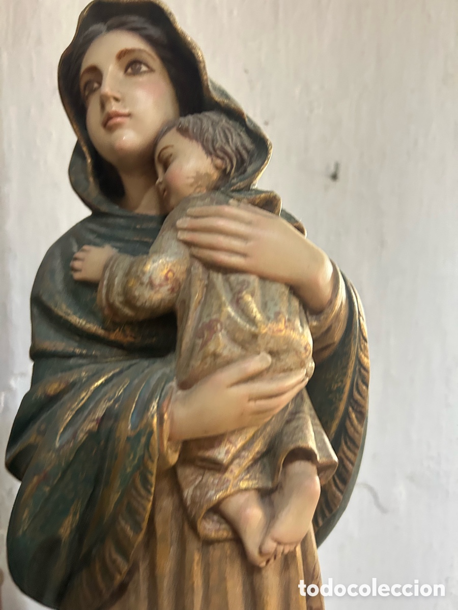 Arte: Talla madera Virgen con ni&ntilde;o - Foto 7