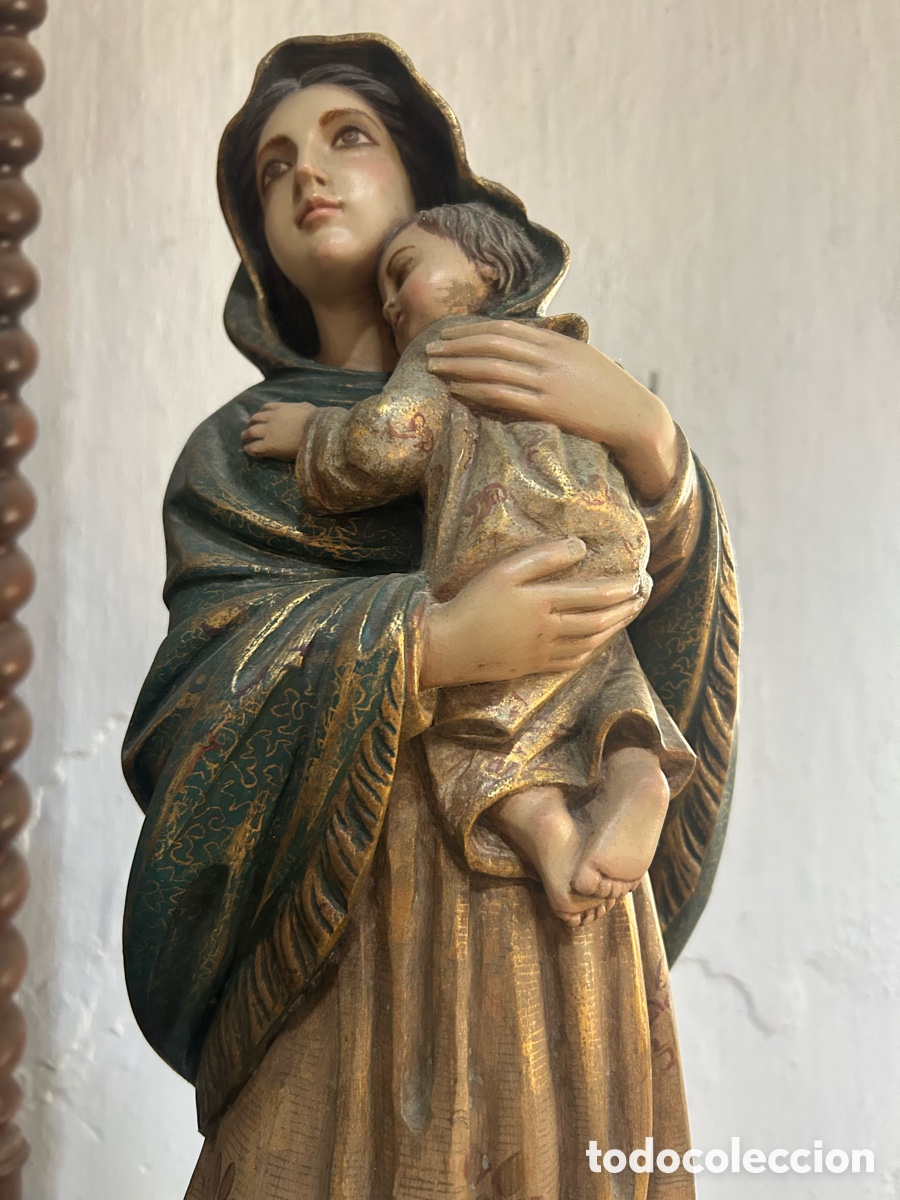 Arte: Talla madera Virgen con ni&ntilde;o - Foto 9