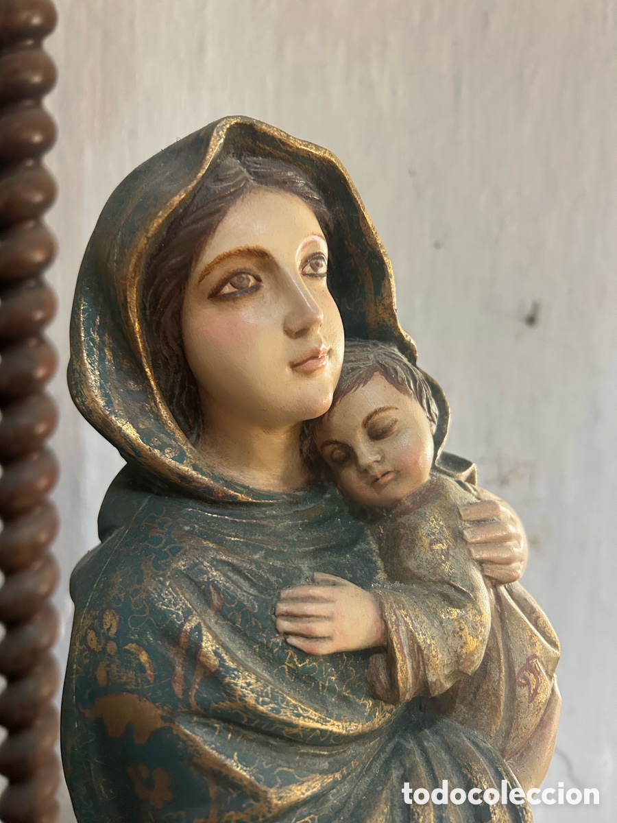 Arte: Talla madera Virgen con ni&ntilde;o - Foto 10