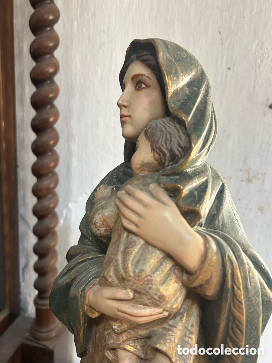 Arte: Talla madera Virgen con ni&ntilde;o - Foto 13