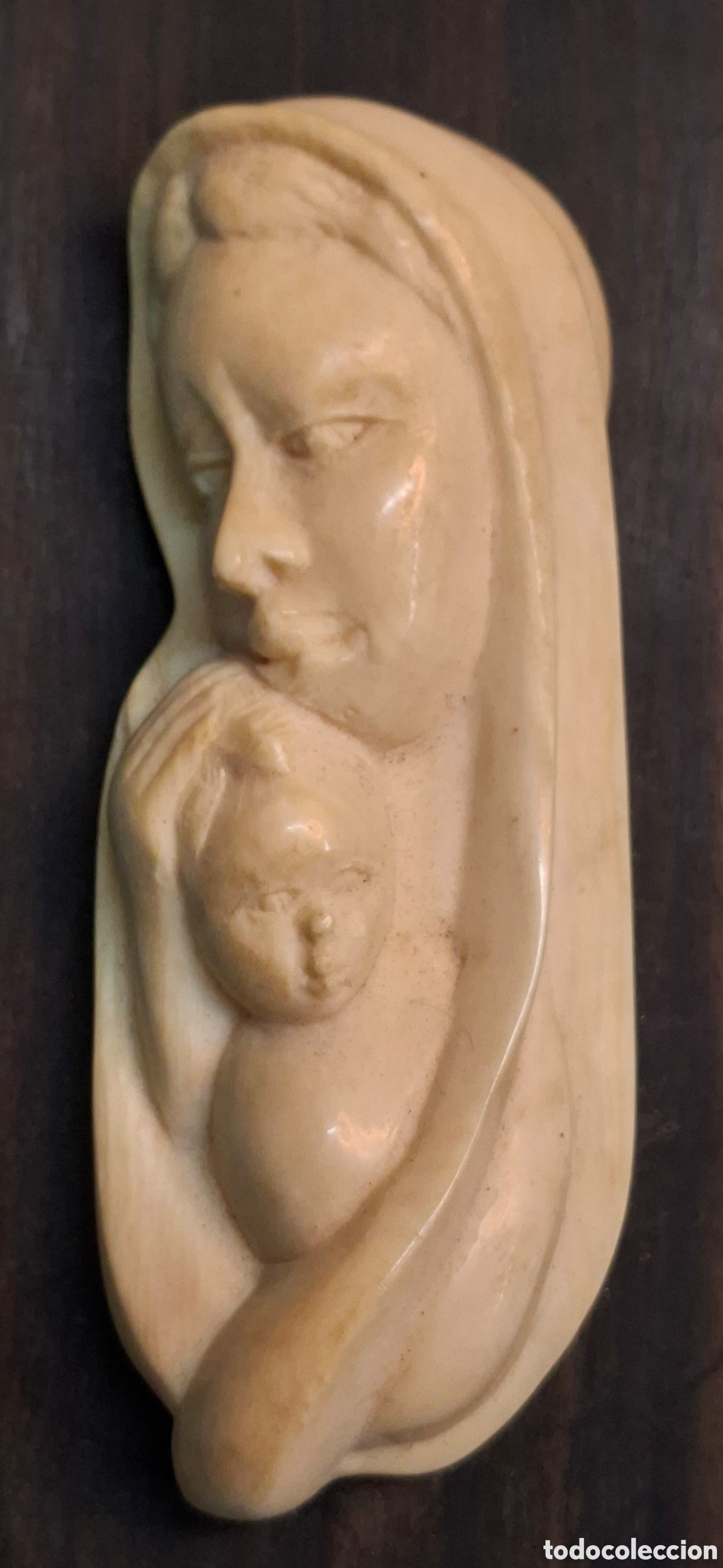 Arte: Virgen tallada a mano con base de &eacute;bano - Foto 4