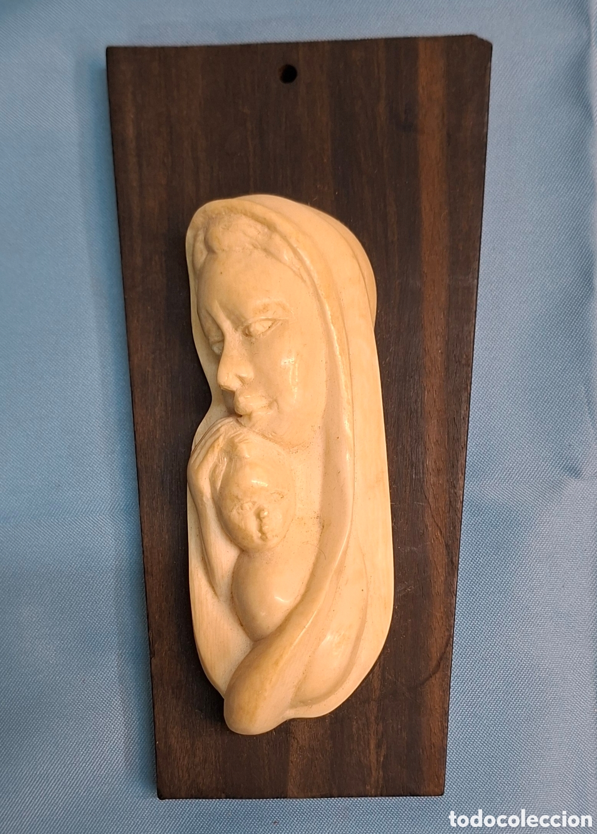 Arte: Virgen tallada a mano con base de &eacute;bano - Foto 5