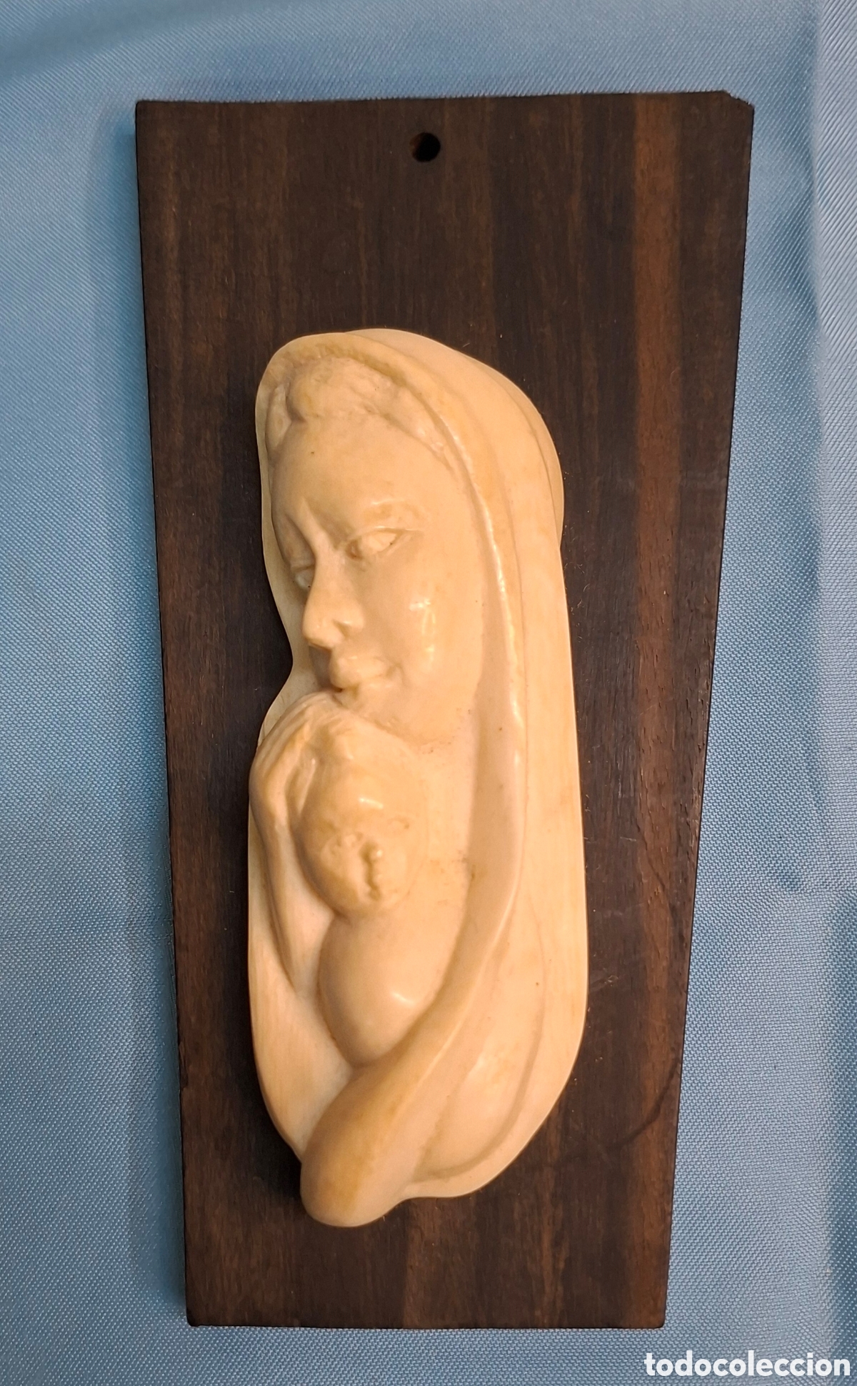 Arte: Virgen tallada a mano con base de &eacute;bano - Foto 6