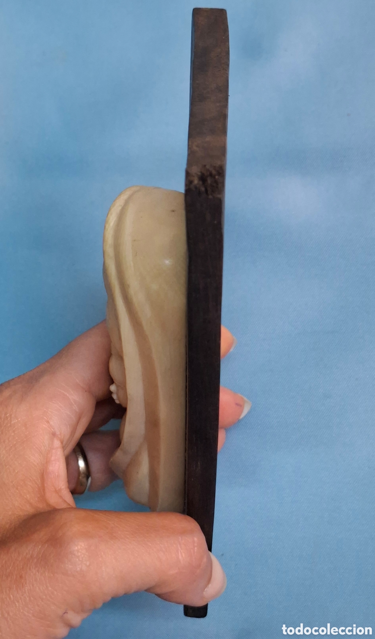 Arte: Virgen tallada a mano con base de &eacute;bano - Foto 8