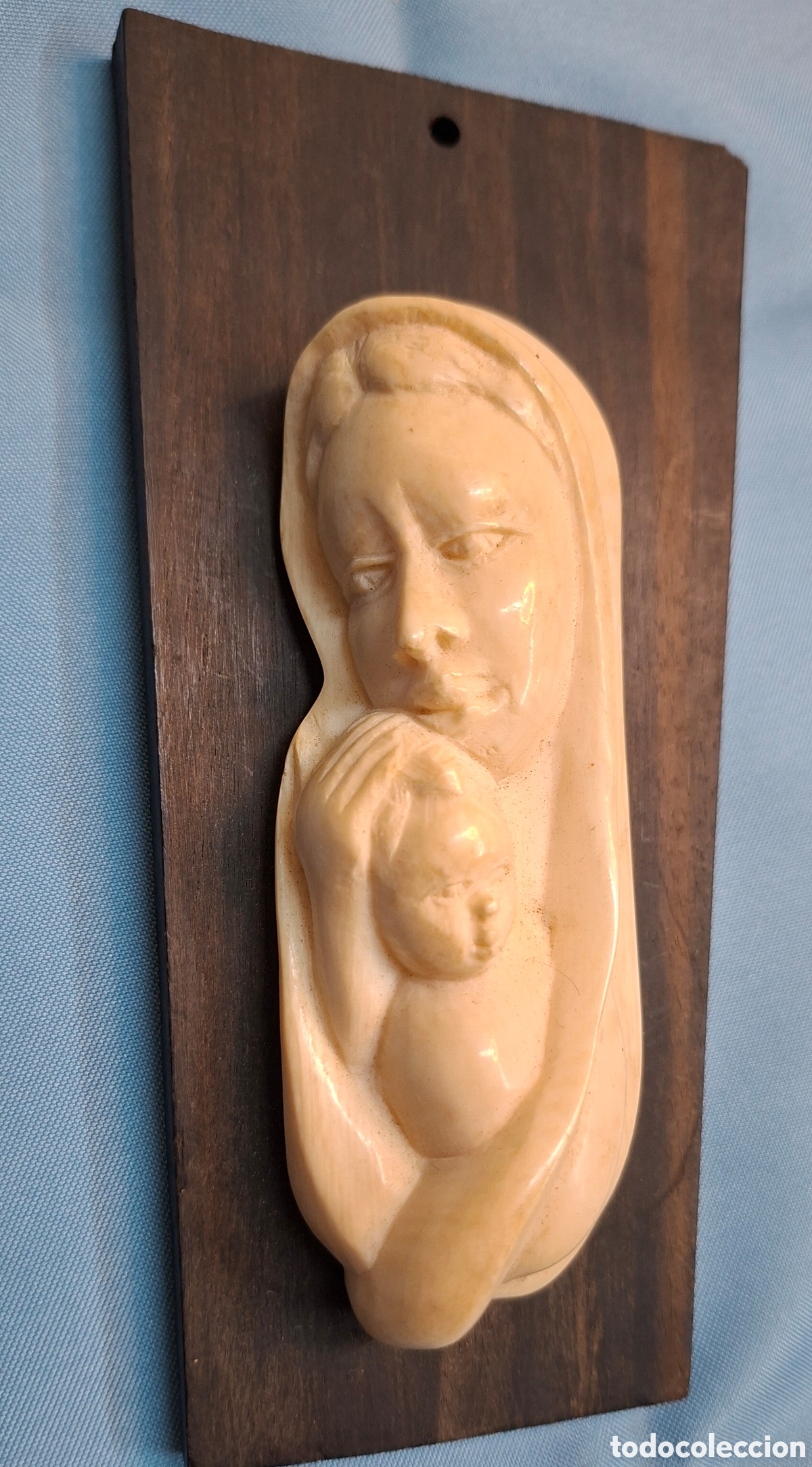 Arte: Virgen tallada a mano con base de &eacute;bano - Foto 13