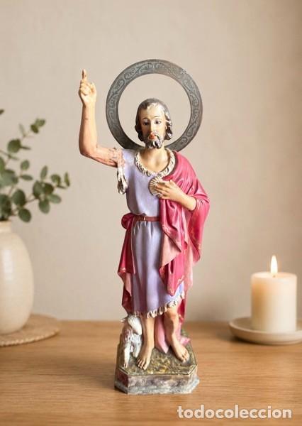 Arte: ESCULTURA DE SAN JUAN BAUTISTA , ESTUCO POLICROMADO