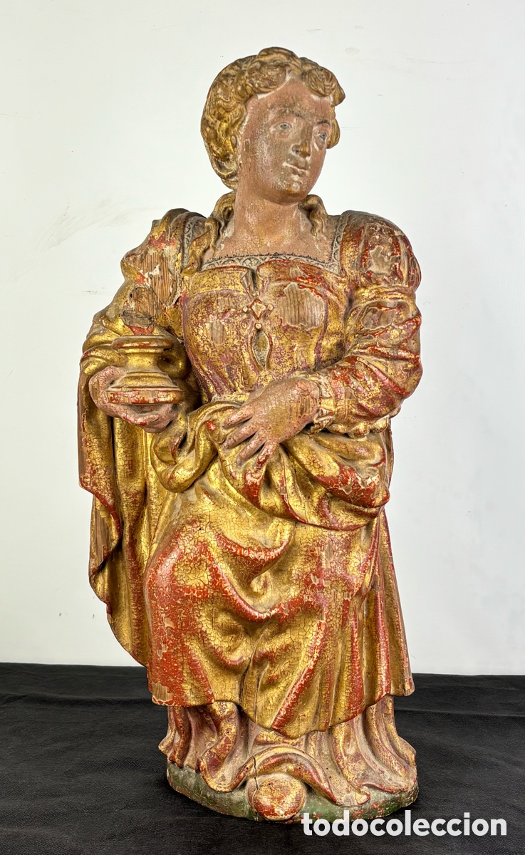 Arte: MARIA MAGDALENA MADERA POLICROMADA - SIGLO XVII - GRAN CALIDAD