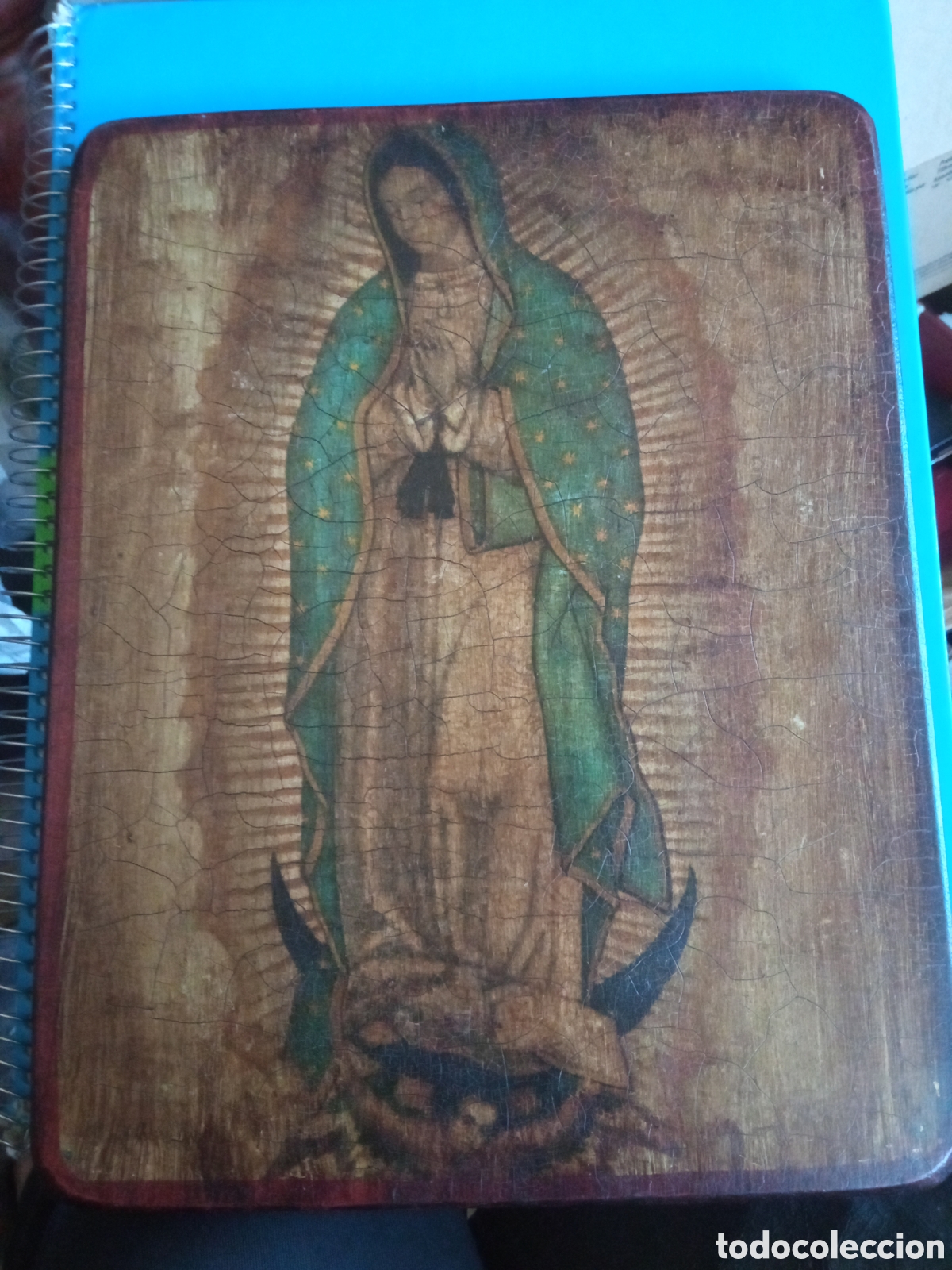 Arte: Bonito icono, Virgen de Guadalupe, M&eacute;xico, Impresi&oacute;n sobre tabla, mide 26x20,5cm