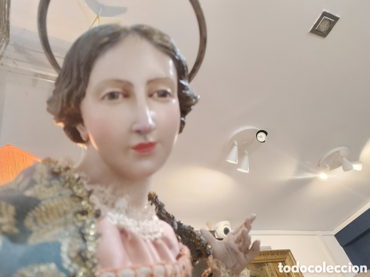 Arte: Virgen Napolitana de gran tama&ntilde;o y detalle, S. XIX.