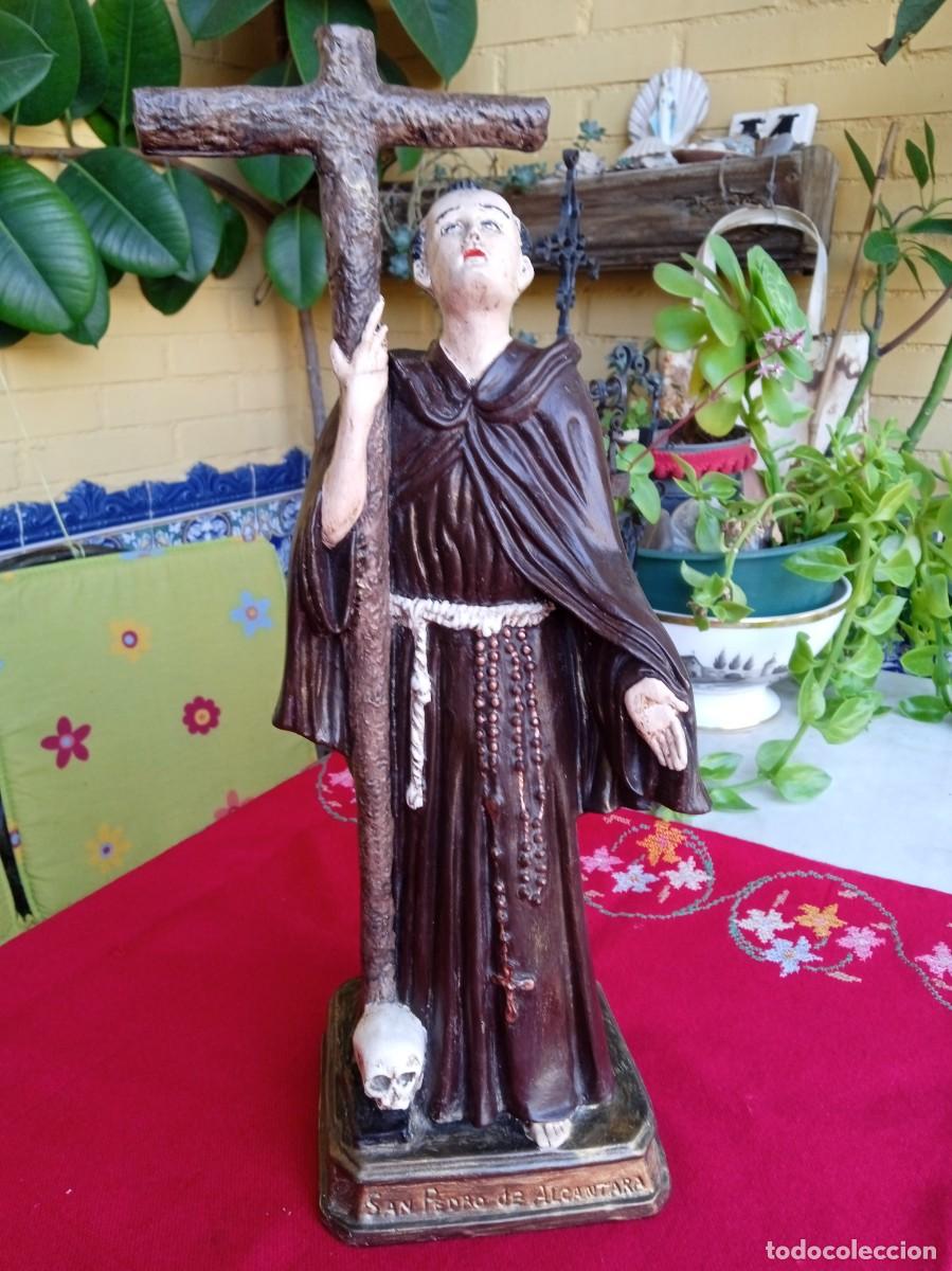 Arte: Figura o imagen antigua religiosa de San Pedro de Alc&aacute;ntara