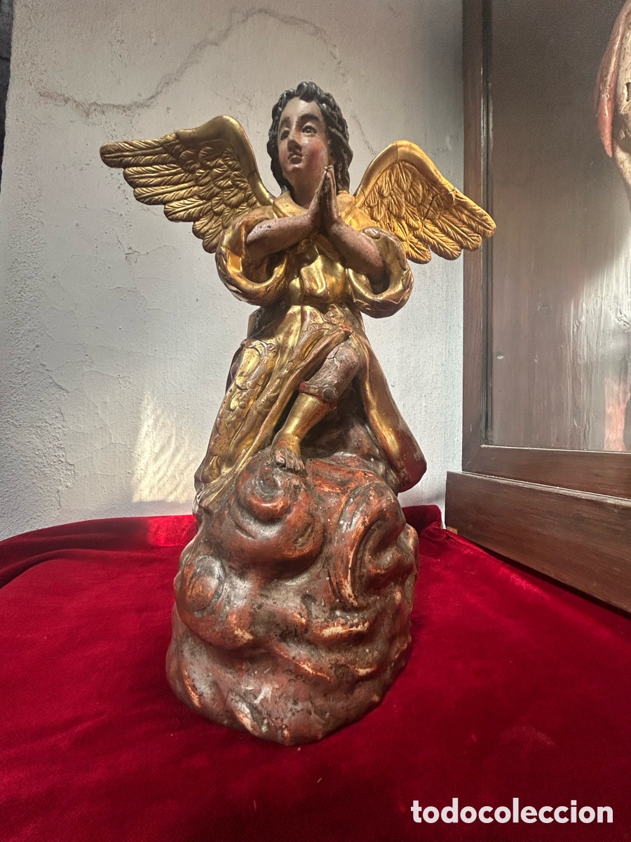 Arte: Angel Adorador 40cm ojos de cristal