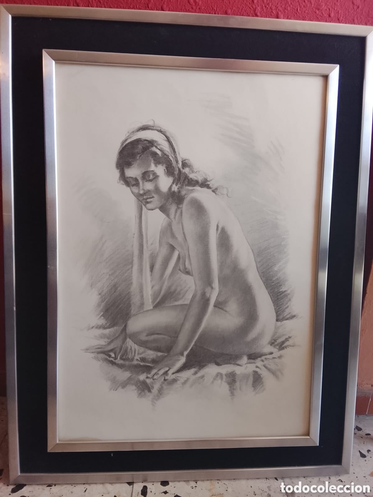 Arte: Cuadro pintado a carboncillo - Foto 1