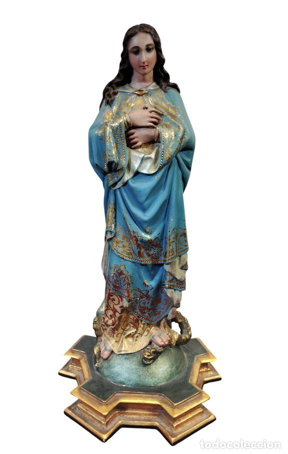 Arte: IMMACULADA CONCEPCI&Oacute;N. TALLA EN MADERA POLICROMADA. ESPA&Ntilde;A. SIGLO XIX.
