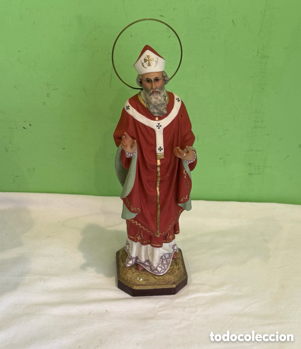 Arte: Escultura religiosa San Nicol&aacute;s Obispo policromada DIMOSA made in Spain a&ntilde;os 60 70