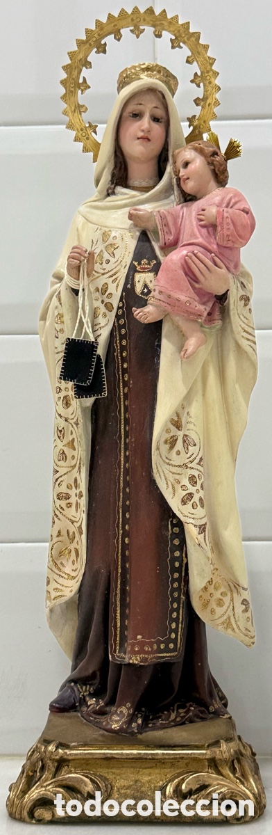 Arte: ANTIGUA VIRGEN DEL CARMEN OLOT CALIDAD EXTRA