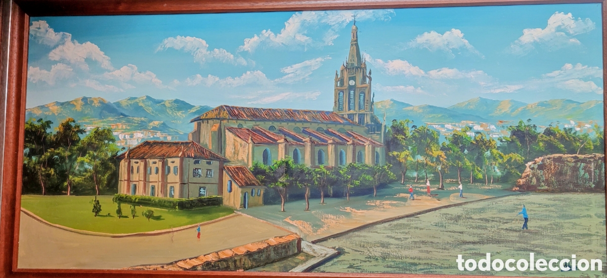 Arte: Oleo (creo) cuadro de grandes dimensiones Virgen de Bego&ntilde;a.