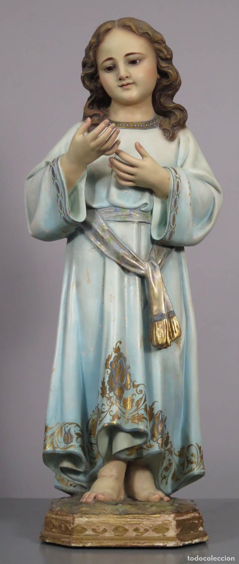Arte: VIRGEN NI&Ntilde;A. OJOS DE CRISTAL. PRIMERA CALIDAD. OLOT