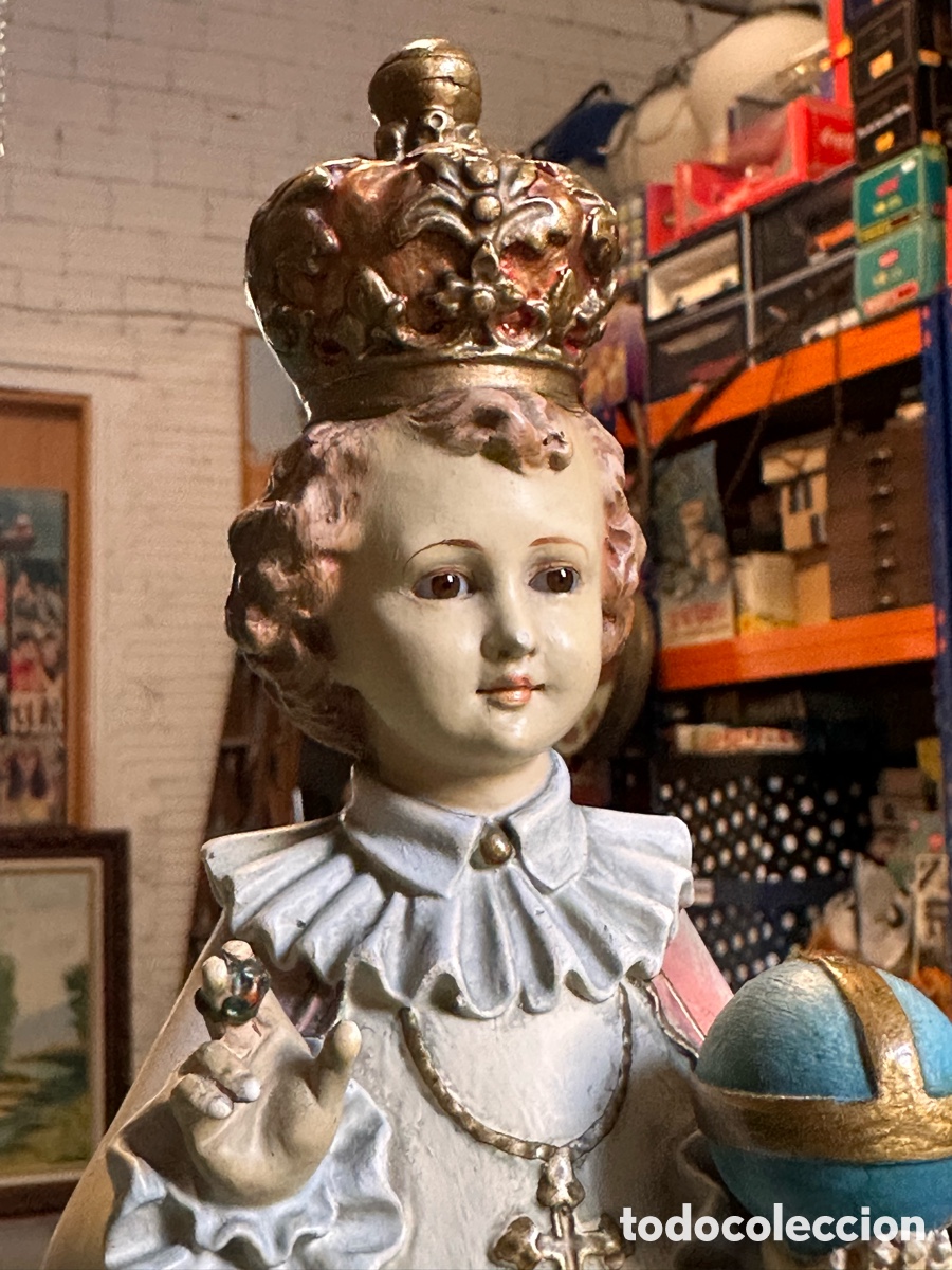Arte: IMAGEN NI&Ntilde;O JES&Uacute;S DE PRAGA. ARTE OLOTENSE, OLOT. 37 cms.