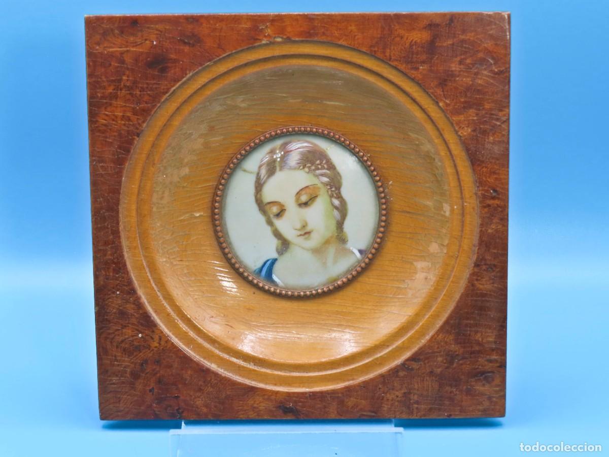 Arte: MINIATURA ROSTRO DE LA VIRGEN MAR&Iacute;A MADONNA DEL CARDELLINO