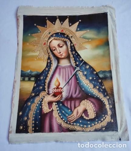 Arte: Virgen Dolorosa, Mater Dolorosa, Pintura &Oacute;leo sobre lienzo, Pintura religiosa al &oacute;leo 40x30cm