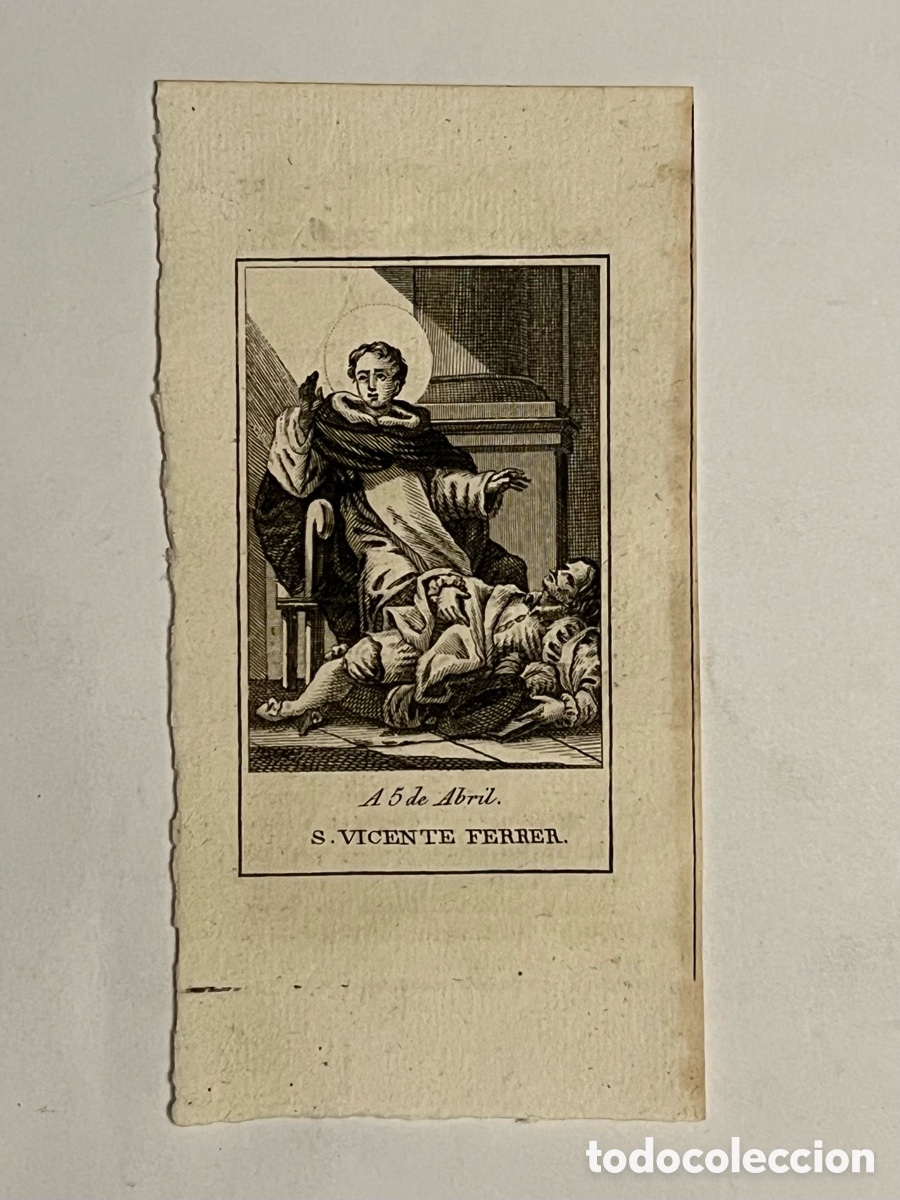 Arte: San Vicente Ferrer, fraile dominico valenciano del siglo XIV y XV. Grabado litogr&aacute;fico an&oacute;nimo