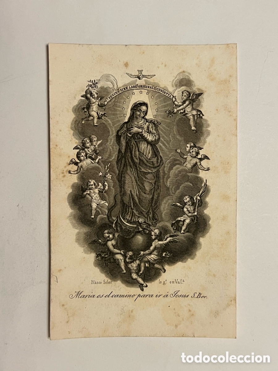 Arte: INMACULADA CONCEPCION. Blasco Soler, Teodoro. Valencia, Grabador (h.1864?)