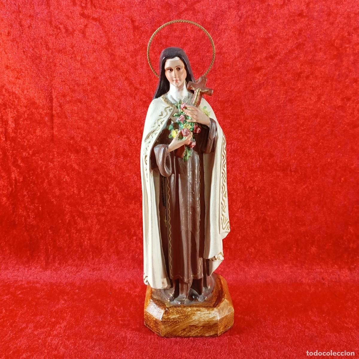 Arte: SANTA TERESA DEL NI&Ntilde;O JES&Uacute;S - OLOT - 25 CM - ESCULTURA EN YESO PINTADO A MANO