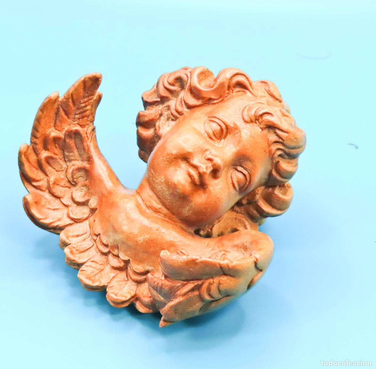 Arte: QUERUB&Iacute;N &Aacute;NGEL TALLADO EN MADERA - Foto 3
