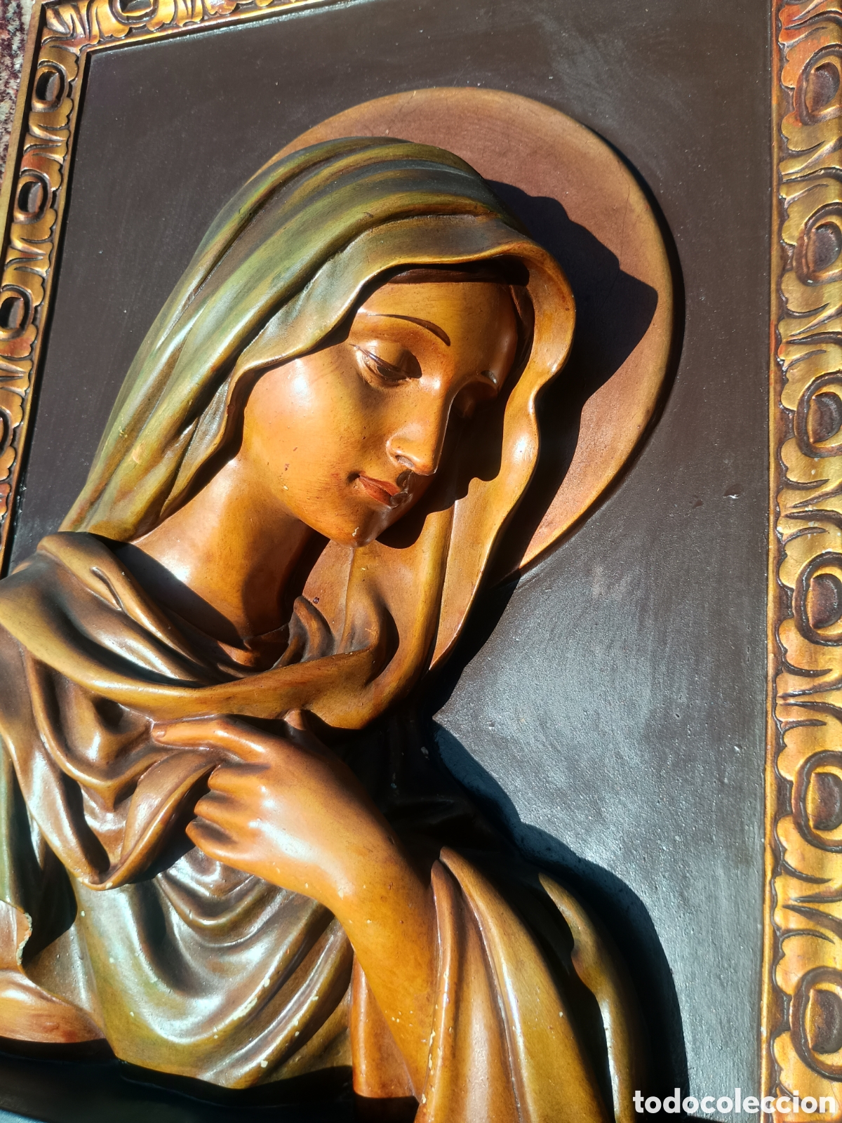 Arte: Virgen relieve firmado - Foto 2