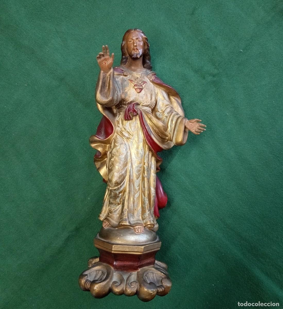 Arte: Sagrado Coraz&oacute;n de Jes&uacute;s de escayola policromado. Principio S.XX.