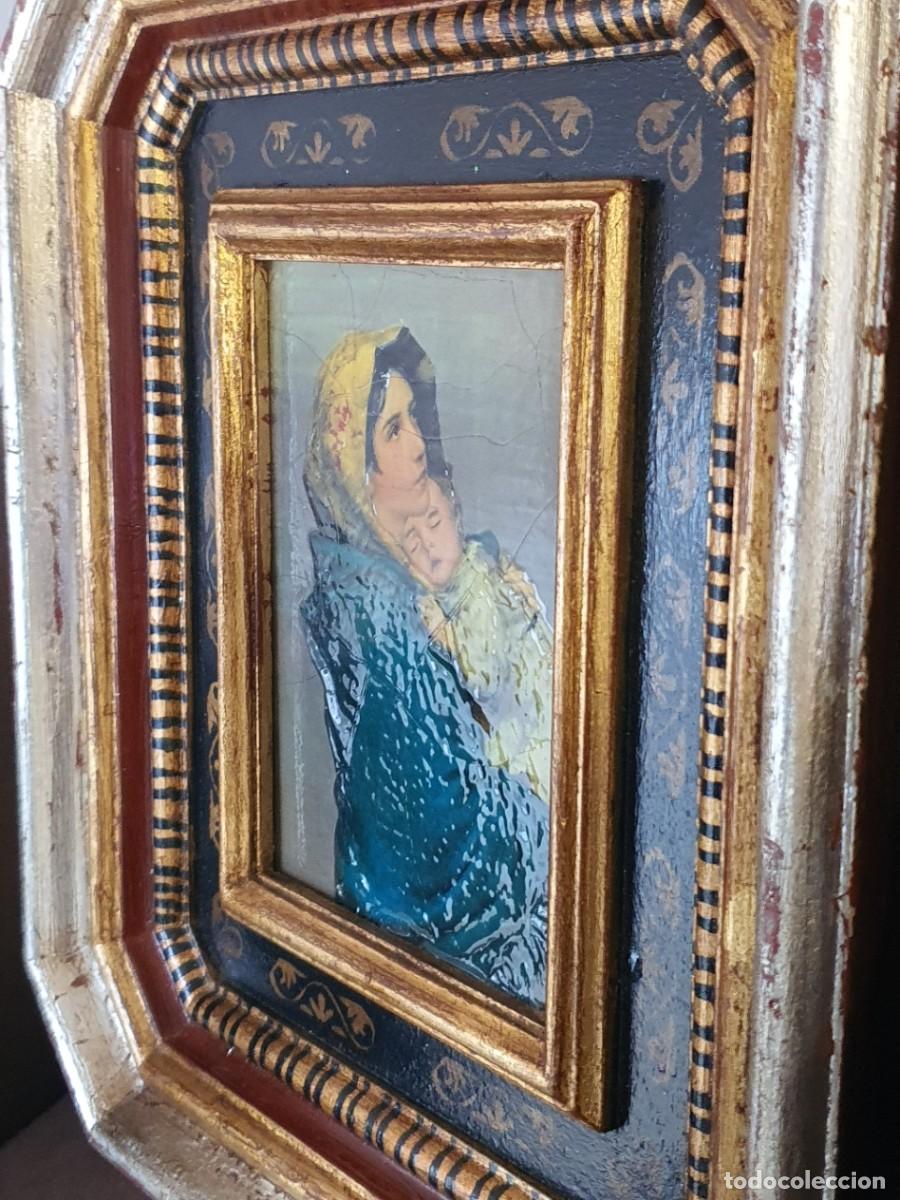 Arte: Espectacular cuadro con marco antiguo pintado a mano - 72x37 cm