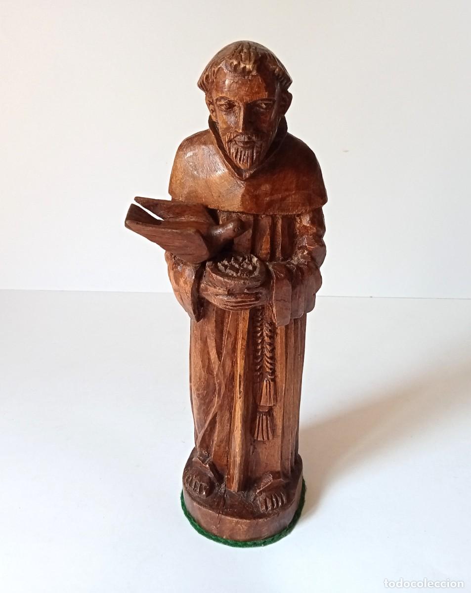 Arte: SANTO de MADERA TALLADA con PEANA - Foto 4