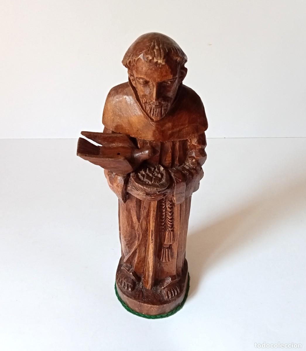 Arte: SANTO de MADERA TALLADA con PEANA - Foto 5