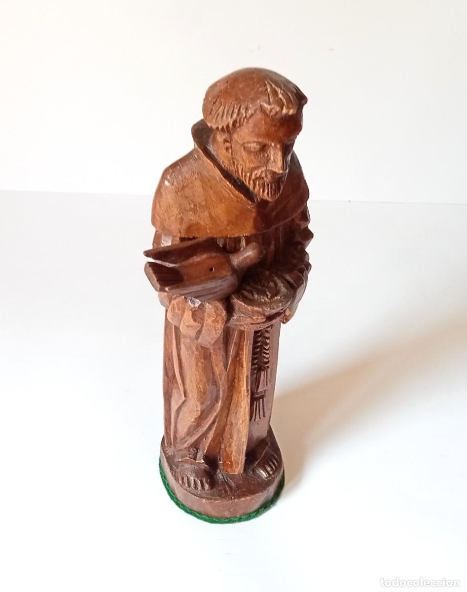 Arte: SANTO de MADERA TALLADA con PEANA - Foto 2