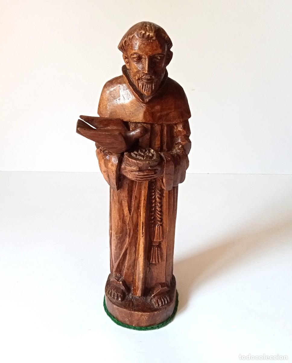 Arte: SANTO de MADERA TALLADA con PEANA - Foto 8
