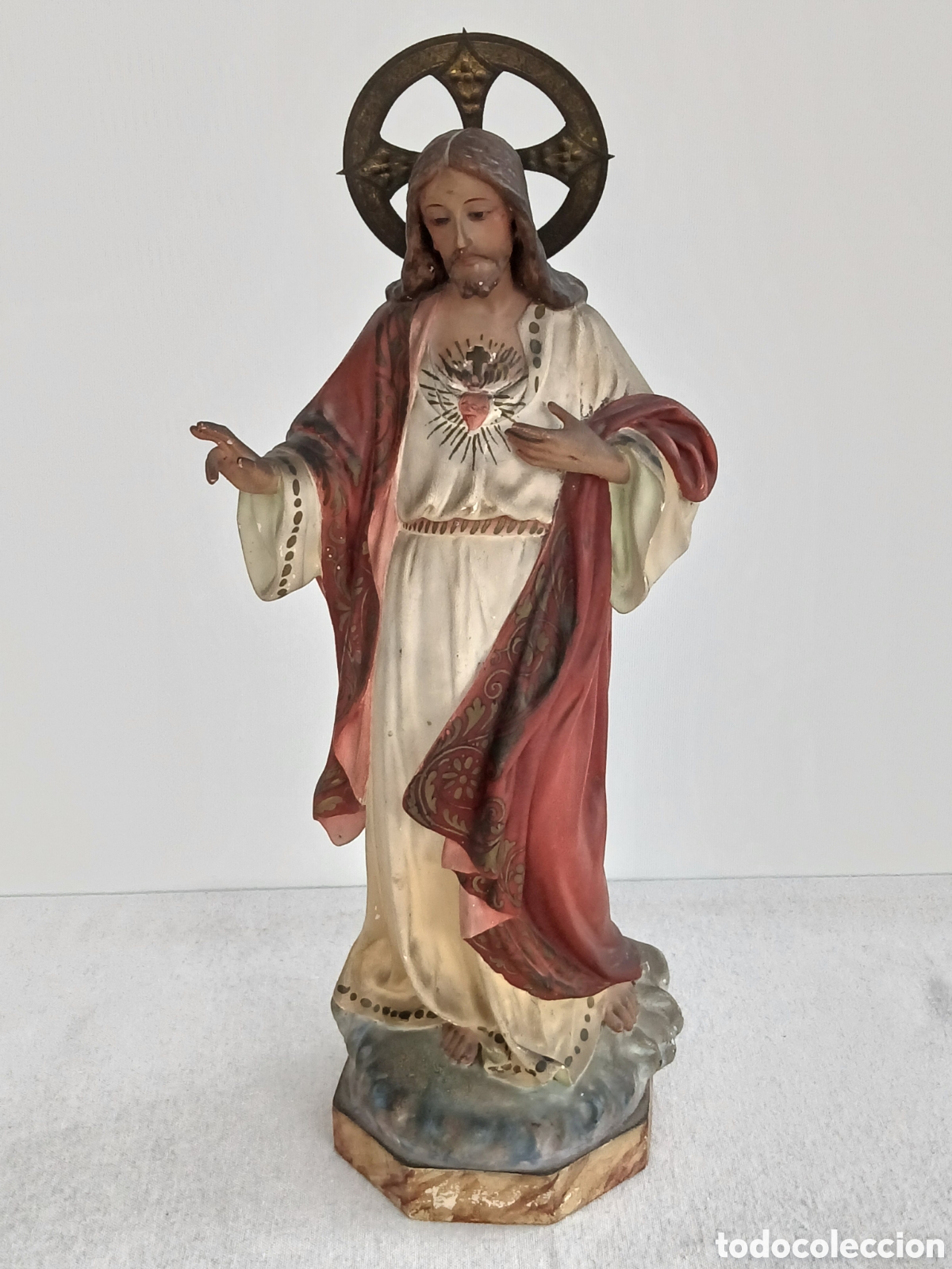 Arte: Olot. Jes&uacute;s Sagrado Corazon 42.5cm altura