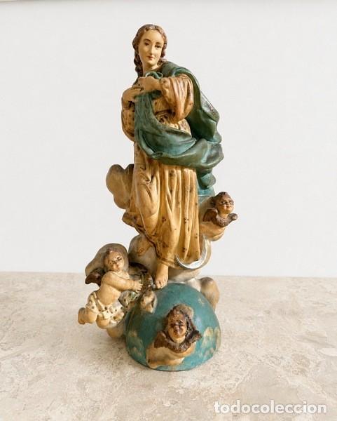 Arte: VIRGEN INMACULADA , ASCENSI&Oacute;N DE LA VIRGEN - TERRACOTA POLICROMADA , SELLO DE OLOT