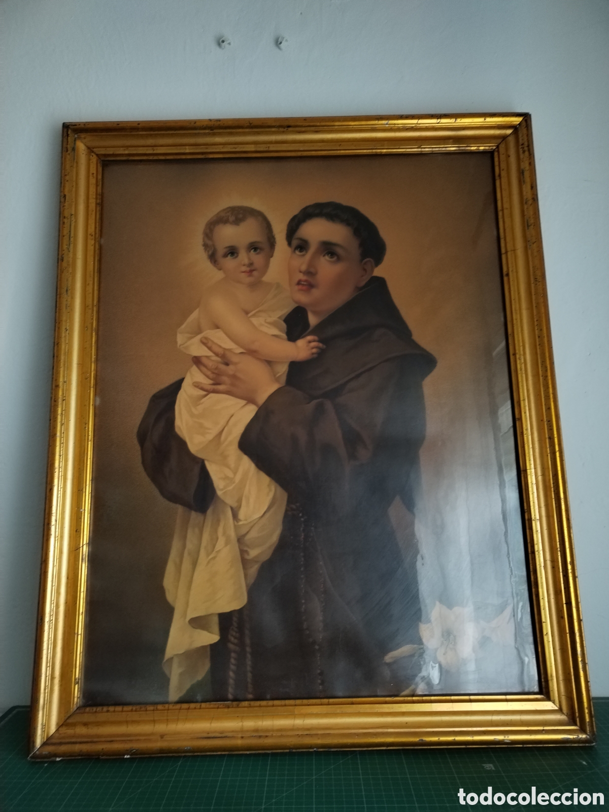 Arte: Cuadro franciscano con marco inclusive. Lamina franciscana