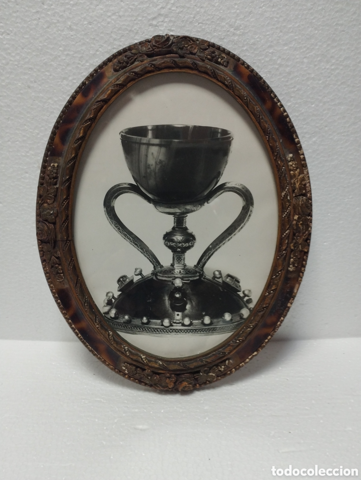 Arte: ANTIGUA FOTO DEL SANTO GRIAL DE VALENCIA CON MARCO DE EPOCA, MEDIDA MARCO 22X28,5 CM.