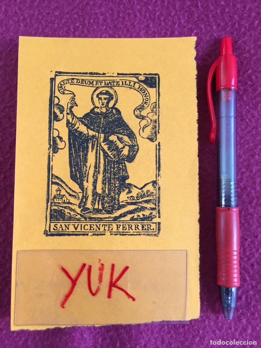 Arte: GRABADO RELIGIOSO XILOGRAFICO ANTIGUO DEL SIGLO XIX DE SAN VICENTE FERRER