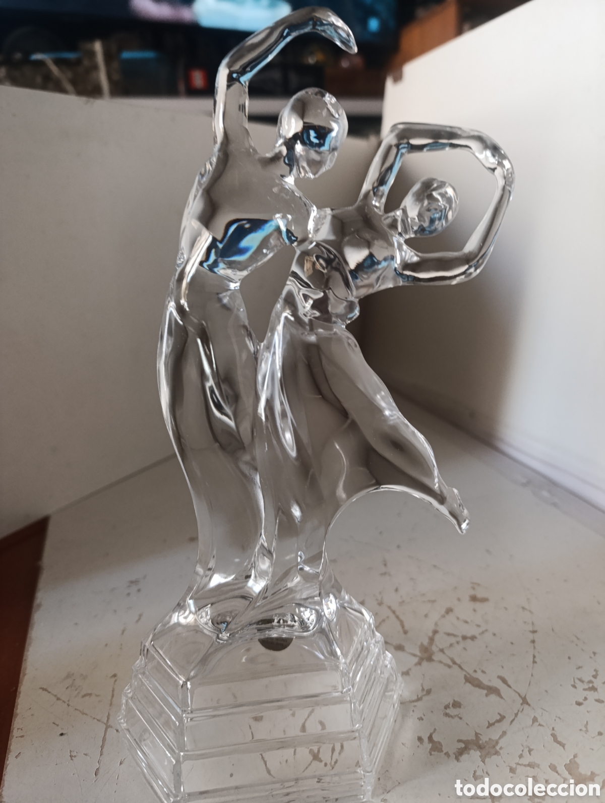 Arte: Escultura Cristal Italiano RCR &rdquo;Bolero&rdquo; - Pareja Bailando 28cm