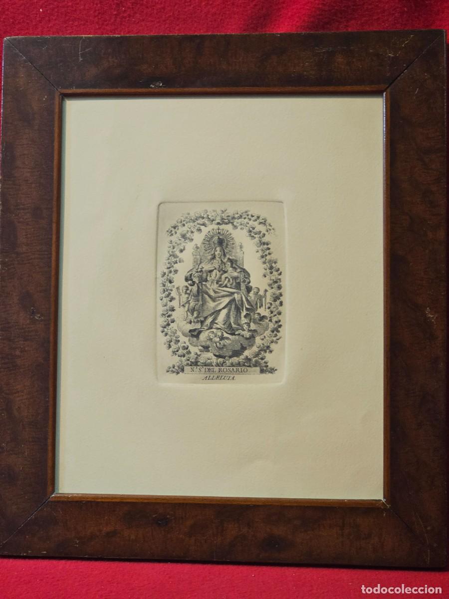 Arte: CUADRO , GRABADO RELIGIOSO N.S. DEL ROSARIO ALLELUIA