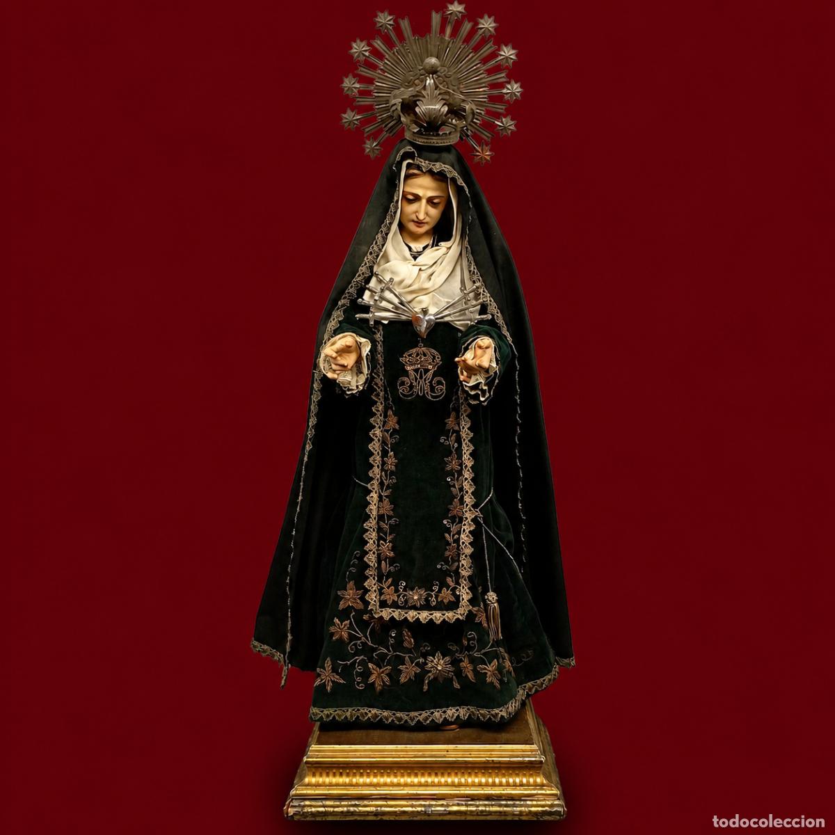 Arte: PRECIOSA VIRGEN - VERGE CAP I POTA - S. XVII - XVIII - 94 X 33 CM TOTAL - POLICROMADA - VESTIDO LUJO